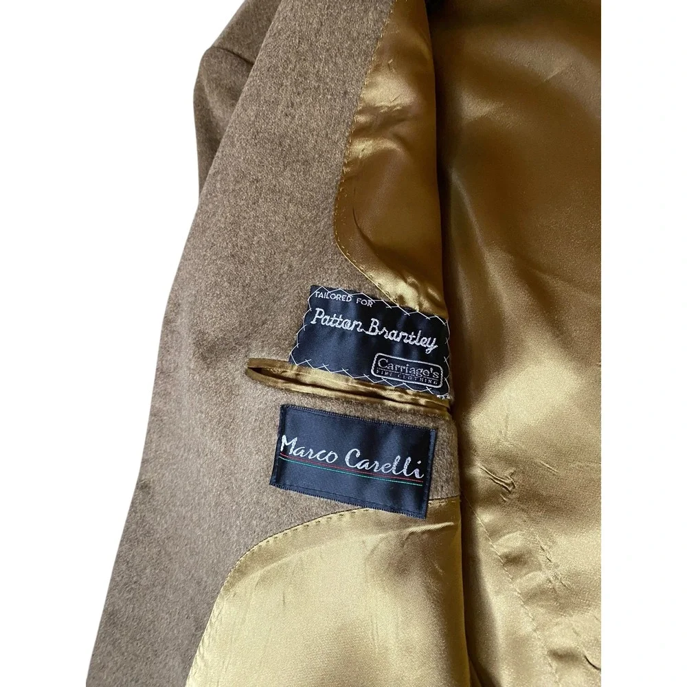 Marco Carelli Men's 100% Camel Hair Sports Jacket Blazer 39 Regular Tan Brown